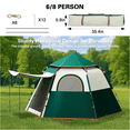 thumbnail image 3 of 4-6 Person Tents for Camping, Instant Tent with Camping Ground Mat Camping Tent with Removable Rainfly and Carry Bag, Green, 3 of 10