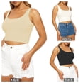 thumbnail image 5 of Hanerdun Women Crop Tank Top Female Square Neck Cami Tops Vest White XL, 5 of 5