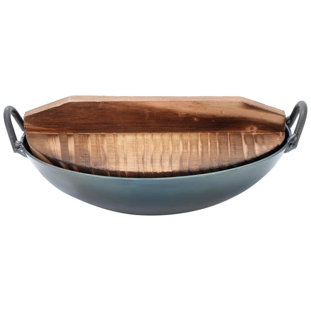 LEEYNEERMini Amphora Wok Decor Mini Kitchen Adornment Wok Pan with Lid Mini Stir Fry Pans Mini Kitchenware Work