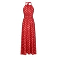 thumbnail image 4 of Summer Dresses for Women Neck Polka Dot Printed Sleeveless Long Maxi Dress Ladies Casual Beach Sun Dresses, 4 of 8