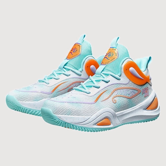 Gyujnb Mid Top Breathable Knit Basketball Sneakers with Colorful Accents for Court Play (Girls),41