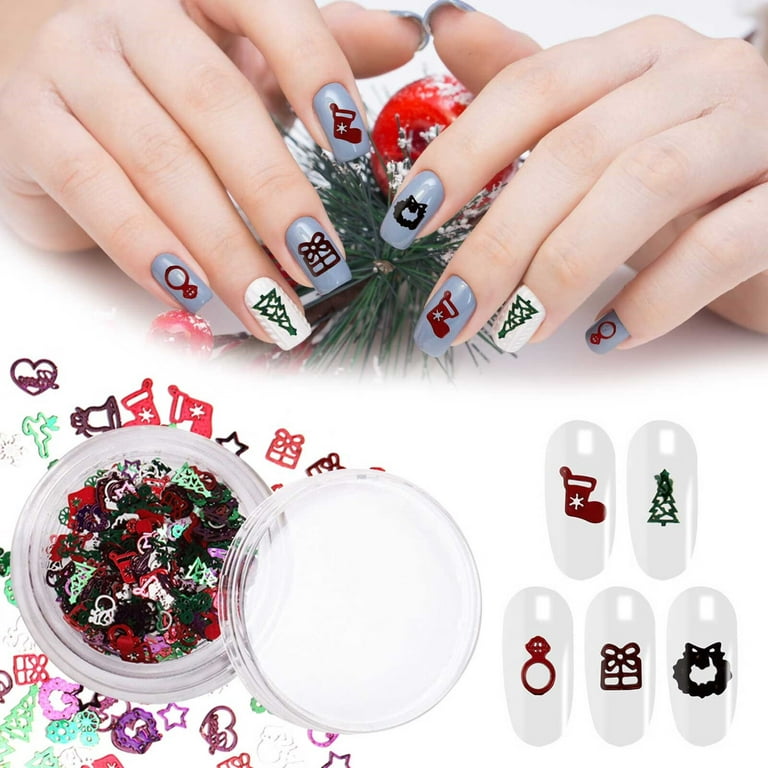 Christmas Nail Sequins Mixed Snowflakes Nail Chunky Glitter Flake Sparkly  Star Confetti Glitter For For Festival Nail Design Or Make Up