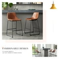 thumbnail image 5 of CONCETTA Bar Stools Set of 2, Counter Height Bar Stools with Back, 26 Inch Armless Industrial Faux Leather Barstools with Metal Legs and Footrest for Home Office Kitchen, 5 of 8