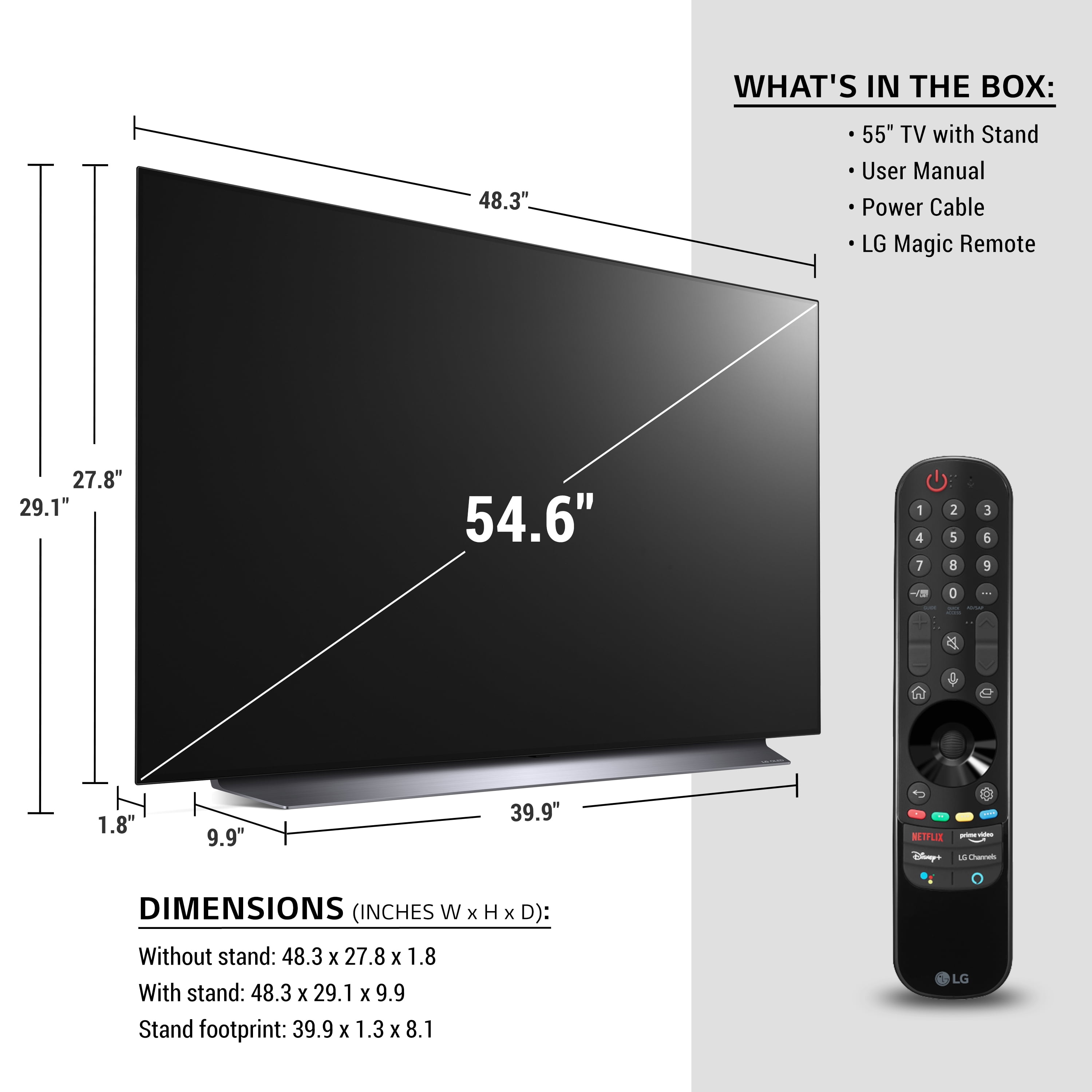 lg 55 class 4k uhd smart oled c1 series tv with ai thinq oled55c1pub walmart com