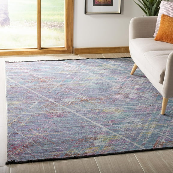 SAFAVIEH Windsor Blair Colorful Abstract Area Rug, Ivory/Aqua, 8' x 10'