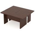 thumbnail image 1 of Gymax Ensemble de 2 Tables Basses Modulaires en L Tables de Centre pour Maison Bureau Appartement Brun, 1 of 10