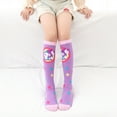 thumbnail image 4 of Esaierr Kids Toddler Girls Printed Socks,3-12 Years Old 3 Pairs Knee-High Cartoon Stockings,Girls Mid-Calf Socks, 4 of 6