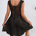thumbnail image 5 of Ohufall Swimsuit Coverup for Women Bathing Suit Cover Ups Crochet Beach Tank Dress Hollow Out Bikini Cover Up Swimdress, 5 of 7