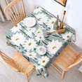thumbnail image 2 of Gray Daisy Flower White Blooms Pattern Square Tablecloth,Waterproof Square Table Cover,Wipeable Spillproof Washable Table Cover for Home Kitchen Party Decor 52"x52"(132x132cm), 2 of 6