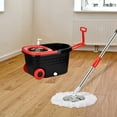 thumbnail image 7 of Cozyswan Easy Wring, Stainless Steel Basket with Wheels with Extra Refills Spin Mop, Black and Red, 7 of 7