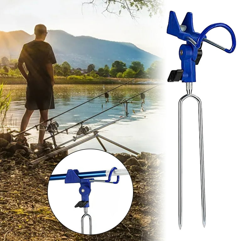 Xinhuadsh Fishing Rod Holder Portable 360 Degrees Adjustable Anti-Scratch Anti-rust Detachable Pole Fixing Stainless Steel Dual Use Hand Sea Pole