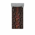 thumbnail image 1 of Ambesonne Flower Fitted Sheet & Pillow Sham Set, Japanese Vivid Florals, Twin, Black Orange Mustard, 1 of 3