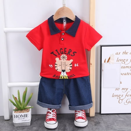 

Dyfzdhu Baby Boy Clothes OutfitsCottonCartoon PrintedCasual2PC Set