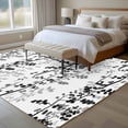 thumbnail image 4 of Black Grey Botanical Area Rugs 5'x7', Washable Small Throw Rugs for Laundry Room Playroom, Spring Floral Summer Farmhouse Indoor Outdoor Rug Non-Slip Low Pile Carpet Runner Reversible Floor Mats, 4 of 8