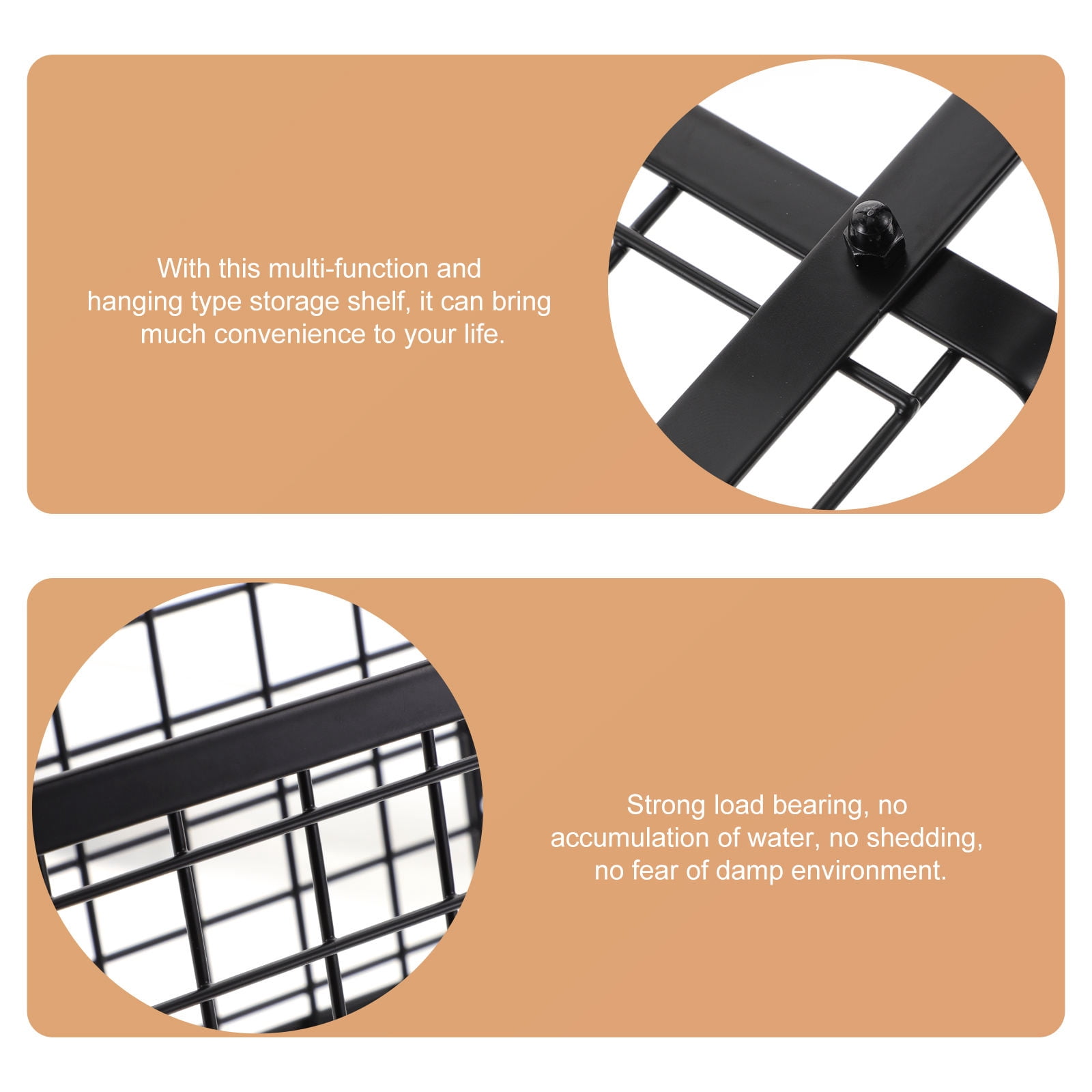 CRILSTYLEO Storage Basket Storage Hanging Basket Carbon Steel Kitchen Organization 1Pack
