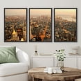 thumbnail image 2 of PixonSign Framed Canvas Print Wall Art Set Aerial View New York City Dusk Urban Architecture Photography Realism Scenic Landscape Decorative Colorful Multicolor for Bedroom - 16"x24"x3 Black, 2 of 5