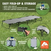Ozark Trail Camping Folding with Easy Setup Cot, Gray, Adult,75.6in x 25 in x 8.46in, Polyester