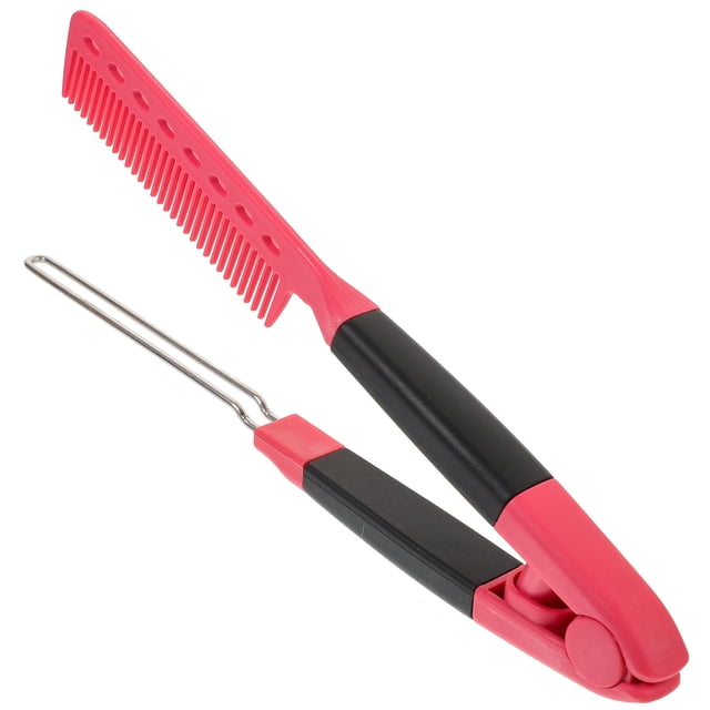 unbranded Comb Rosado Para Alisado De Con V Para Uso En Casa O Viaje Estilo