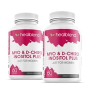 Healblend Myo Inositol & D-Chiro Inositol Plus Supplement - Support Hormonal Balance, Fertility & Healthy Ovarian Function for Women - 60 Capsules (2 Pack)