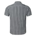thumbnail image 4 of Bcfgryg Male Casual Stripe Shirt Short Sleeve Stand Collar Shirt Blouse Tops Men's Casual Shirts, 4 of 5