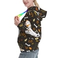 thumbnail image 2 of Fotbe Bones And Leaves Pattern Womens Long Sleeve Hoodie, Pullover Hooded Sweatshirt, Kangaroo Pocket Hoodie with Eye-catching Drawstrings-Small, 2 of 7
