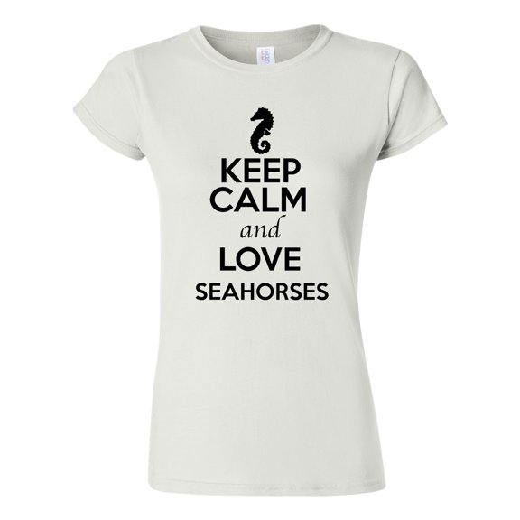 Junior Keep Calm And Love Seahorses Sea Monster Animal Lover T-Shirt Tee