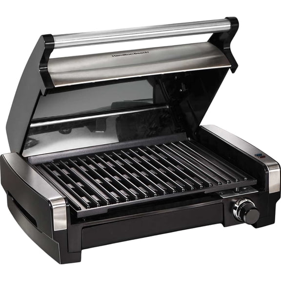 Restored Hamilton Beach R25360 Electric Indoor Searing Grill - Stainless Steel - Factory Refurbished