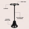 thumbnail image 3 of JONATHAN Y Irida 24" Art Deco Designer Pedestal Drink Table and Decorative End Table with Hammered Round Top and Bell Base, Antique Black, END4007C, 3 of 5