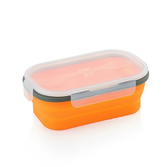 Versatile Orange Silicone Food Storage Container Perfect for Meal Prep and On-the-Go