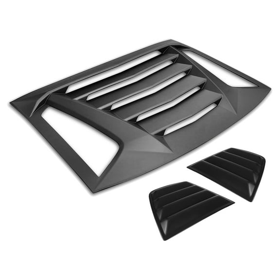 Ikon Motorsports Compatible with 11-23 Dodge Charger V2 Style Rear Window Louver with Side Quarter Scoop