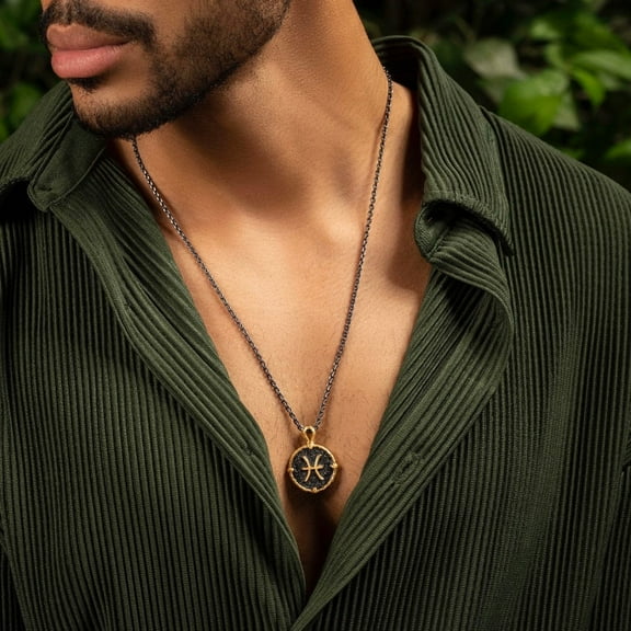 Titanium Steel High Color Retention Men's Twelve Constellations Necklace