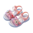 thumbnail image 3 of Oiyii Girls Beach Sandals Open Toe Princess Flats Pearl Rhinestone Strappy Summer Shoes, 3 of 9