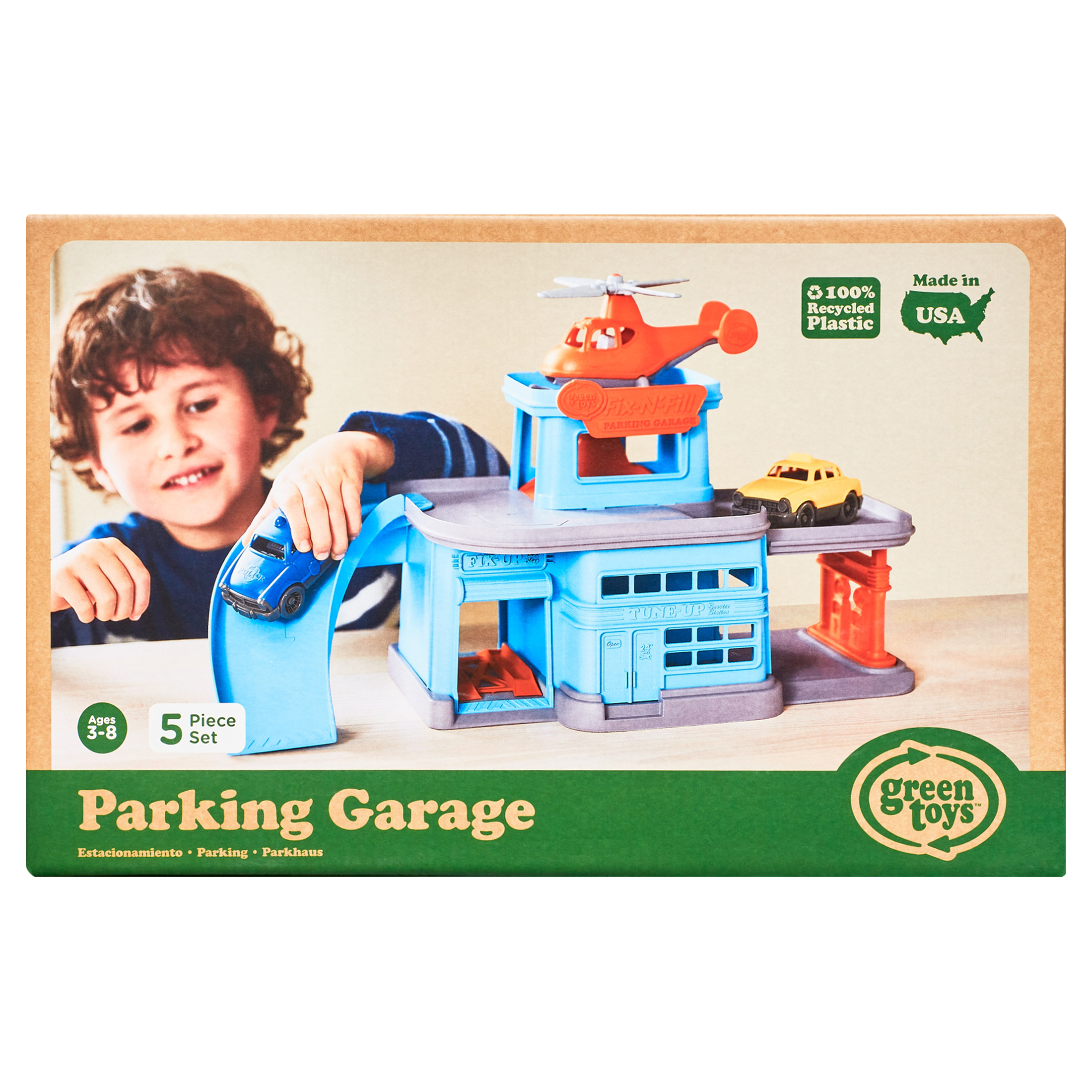 Green Toys Parking Garage, Unisex Vehicle Playset for Children Ages 3 and up - image 2 of 8
