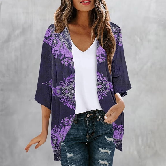 Light Weight Cardigan For Women Comfortable Casual Fashion Cropped Summer Soft Printed Cardigan Sweaters