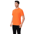 thumbnail image 3 of Hi Vis Safety T-Shirt for Men Lightweight Crewneck Tee Pure Dry Fit Poly Work Shirt, Neon Orange XL, 3 of 5