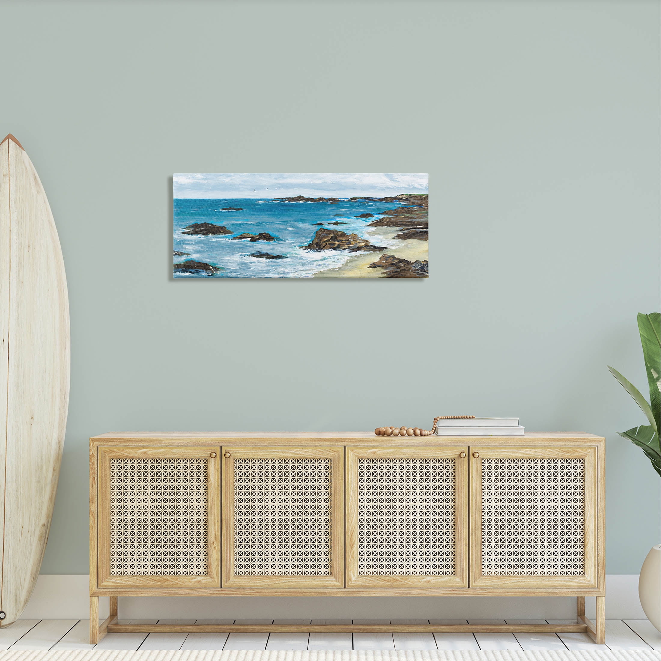 Stupell Industries Rocky Beach Coast Painting Painting Gallery Wrapped Canvas Print Wall Art, Design by Julie DeRice