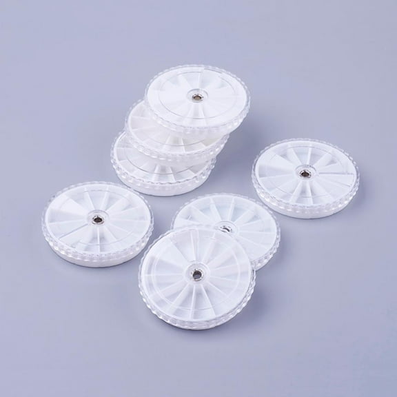 50 pc Round Plastic Bead Containers White 65x12.5mm