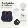 thumbnail image 6 of Picia Gold Black Glitter Pattern Women's 2 in 1 Athletic Running Shorts High Waisted Workout Casual Gym Sweat Shorts with Comfy Liner Zipper Pockets-Medium, 6 of 9