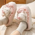 thumbnail image 2 of Cute Kitty Slippers For Women Soft Plush Warm Kawaii Cat Slip-On Slippers Cozy Indoor Outdoor Slippers, 2 of 6
