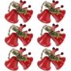 thumbnail image 1 of 6 campanas de Navidad rojas, adorno colgante para árbol, cascabeles de metal para decoración navideña (6, blanco), 1 of 4