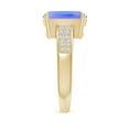 thumbnail image 3 of ANGARA Natural Cushion 2.6 ct Tanzanite Cocktail Ring with Diamonds in 14K Yellow Gold for Women (Size-10x8mm) | December Birthstone, Anniversary, Jewelry Gift for Women | Natural Tanzanite Ring, 3 of 8