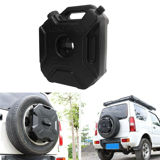 Latas de Almacenamiento de Gasolina y Aceite de 5 Litros y 1,3 Galones, Kimiss Contenedor de Tanque de Combustible de Gas Portátil, Tanque de Respaldo de Emergencia Negro para