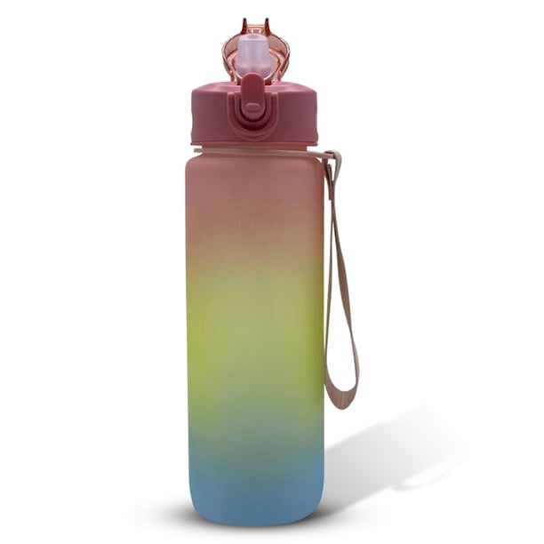 Soidarity Marcador de botella de agua para Fitness con gradiente de 1L, taza de bebida portátil a prueba de fugas extraíble de gran capacidad para Ropa Deportiva, Zapatos No.01 Soidarity OD002189-01