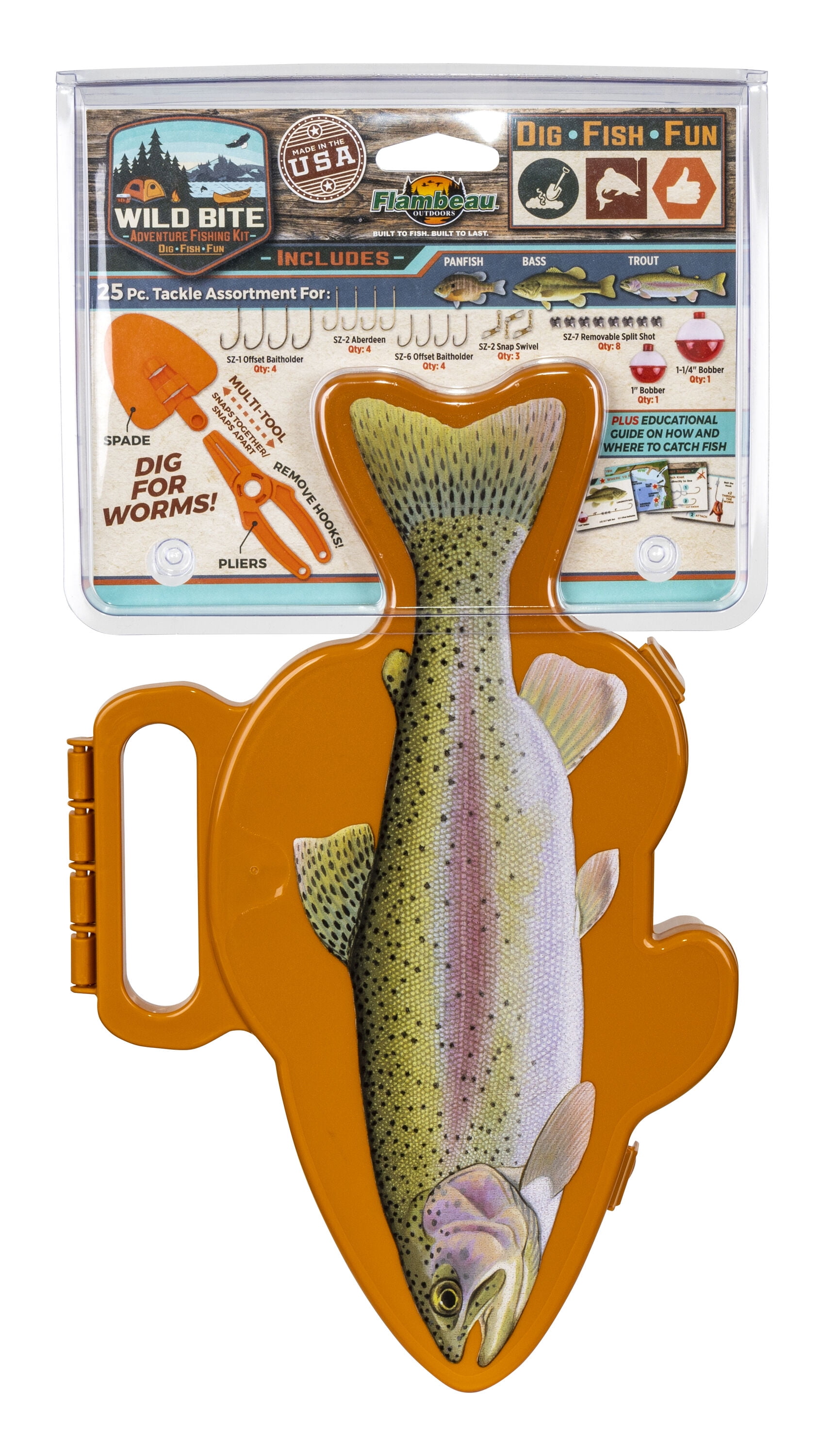 Flambeau Outdoors Wild Bite Fishing Tackle Box Kit, Green/BASS - Tackle Box  for