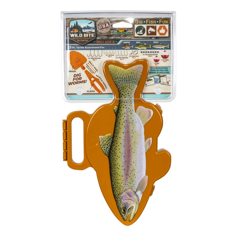Flambeau Outdoors, Wild Bite Trout 25 Piece Kit, Fishing Tackle