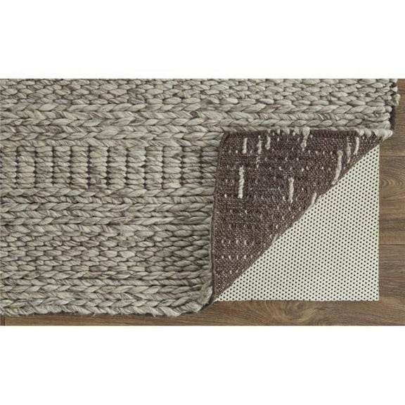 HomeRoots 511394 10 x 13 ft. Ivory Gray & Tan Wool Hand Woven Stain Resistant Rectangle Area Rug