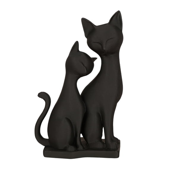 Double Black Cats Snuggling Sculpture Ornament Home Decors Art Anniversary Gift