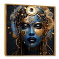 thumbnail image 2 of Designart "Egyptian Tribal Queen in Gold and Blue II" Fashion Framed Wall Art - Glam Gold Woman Egyptian Living Room Framed Canvas Art, 2 of 6