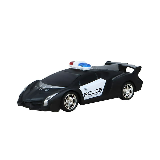 Black Remote Control Car With Led Lights And Music 2.4G High Speed Rc Vehicle Stunt Drift Racing Toy For Kids 7.5X3.9X3.9 Inches 274G
