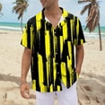 thumbnail image 2 of NAMTYQX Graphic Tees Men Tropical Graphic Button Front Casual Light Short Sleeve Plus Size V Neck Funny Hawaiian Shirts for Men Yellow Size 5XL, 2 of 5